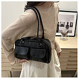 Дефект! Жіноча сумка 8182 багет чорна, фото 5