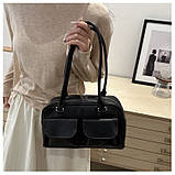 Дефект! Жіноча сумка 8182 багет чорна, фото 4