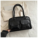 Дефект! Жіноча сумка 8182 багет чорна, фото 3