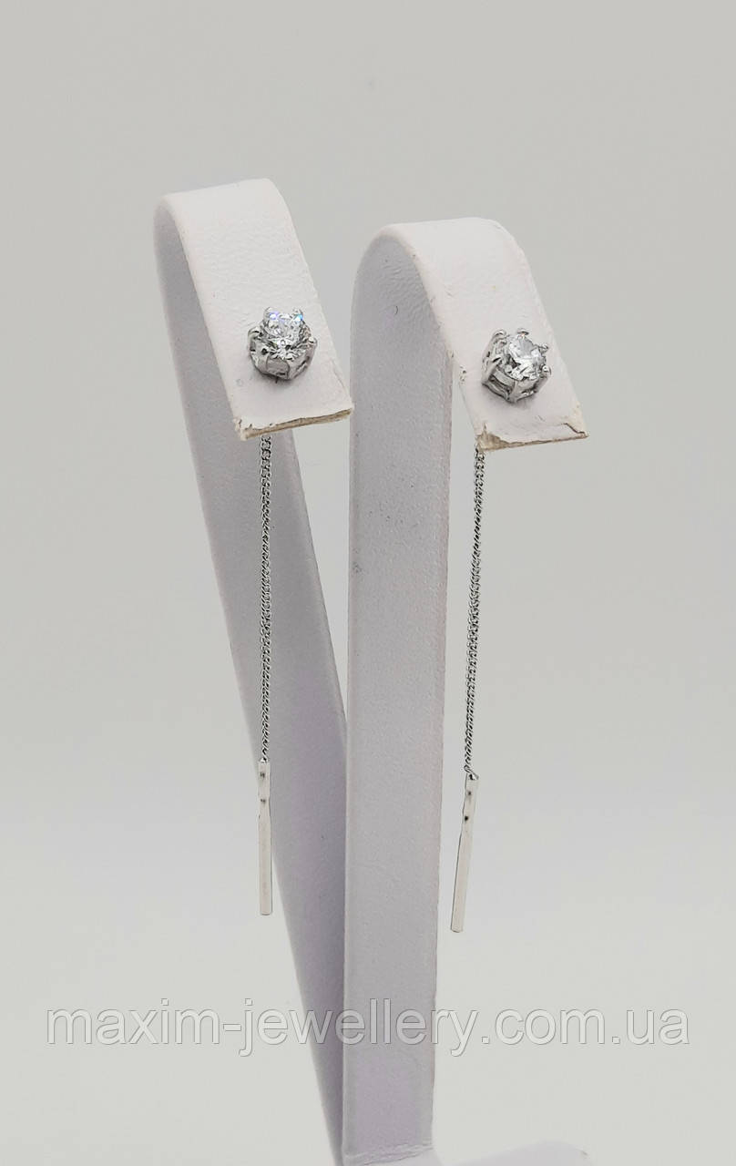 Сережки - протяжки зі срібла, фото 1