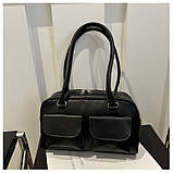 Дефект! Жіноча сумка 8182 багет чорна, фото 2