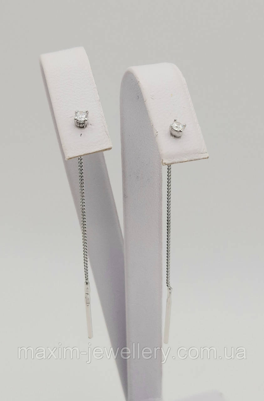 Сережки - протяжки зі срібла, фото 1