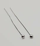 Сережки - протяжки зі срібла, фото 2