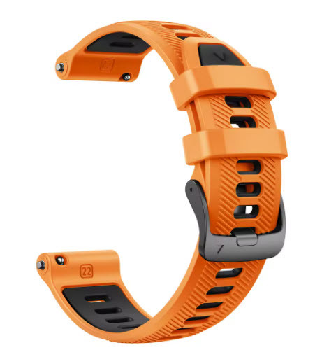 Ремінець для Garmin Forerunner 955/965/Epix Gen2-47 мм./Fenix 8-47 мм. (помаранчево-чорний), фото 1