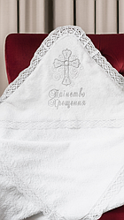 Крижмо BOKA з рушникової махри 100х95 см Білий (Mahra_sriblo)