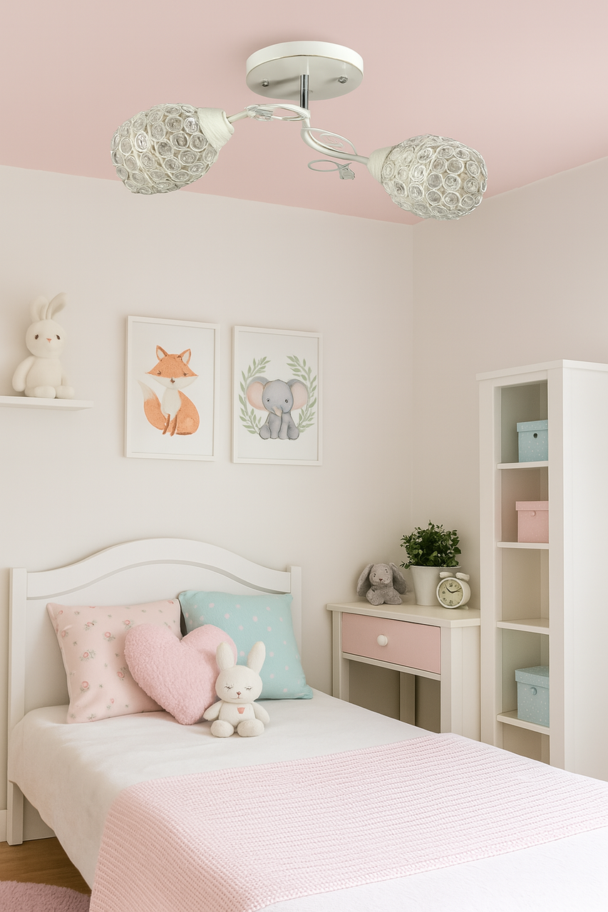 Люстра стельова 2-х лампова на невисоку стелю в спальню, кухню SH-4403/2, фото 1