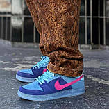 Блакитні замшеві кросівки чоловічі Nike SB Dunk Jewels ‘2025, фото 3
