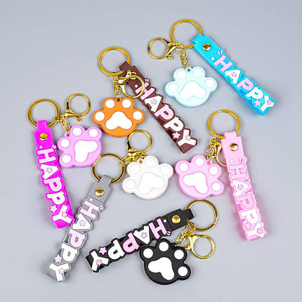 Гумові брелоки Лапки для ключів №5, 12 шт упаковка, фото 1