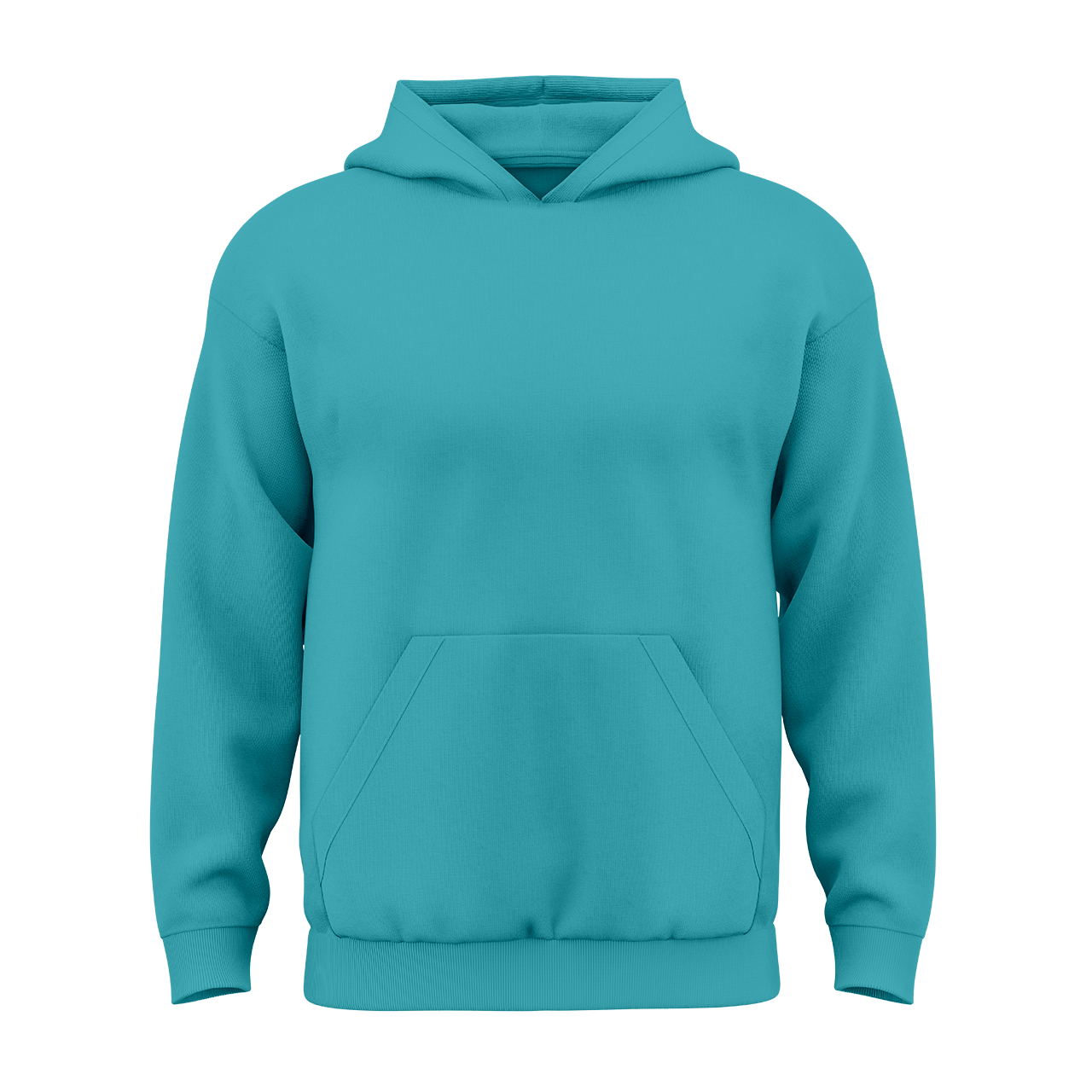 Дитячий однотонний худі з бавовни без флісу Темно-бірюзовий, фото 1