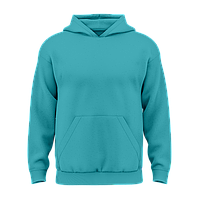 Дитячий однотонний худі з бавовни без флісу Темно-бірюзовий