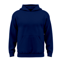 Дитячий однотонний худі з бавовни без флісу Темно-синій