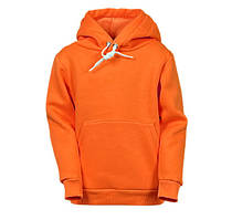 Теплий дитячий худі на флісі однотонний помаранчевий, 4-16 років
