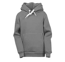 Теплий дитячий худі на флісі однотонний серый, 4-16 років