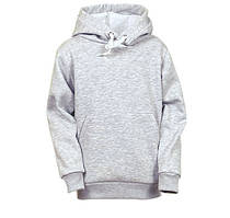 Теплий дитячий худі на флісі однотонний серый меланж, 4-16 років