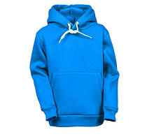Теплий дитячий худі на флісі однотонний бірюза, 4-16 років