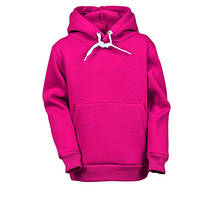 Теплий дитячий худі на флісі однотонний малина, 4-16 років