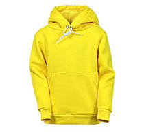 Теплий дитячий худі на флісі однотонний жовтий, 4-16 років