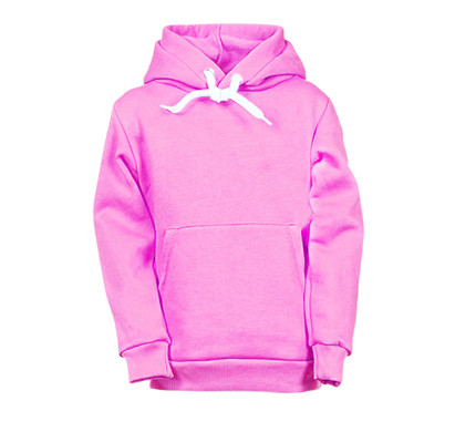 Теплий дитячий худі на флісі однотонний рожевий, 4-16 років, фото 1