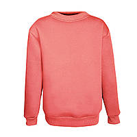 Теплий дитячий джемпер однотонний на флісі персиковий, 4-16 років