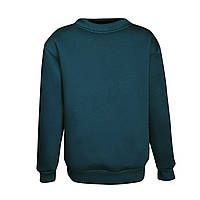 Теплий дитячий джемпер однотонний на флісі синій, 4-16 років