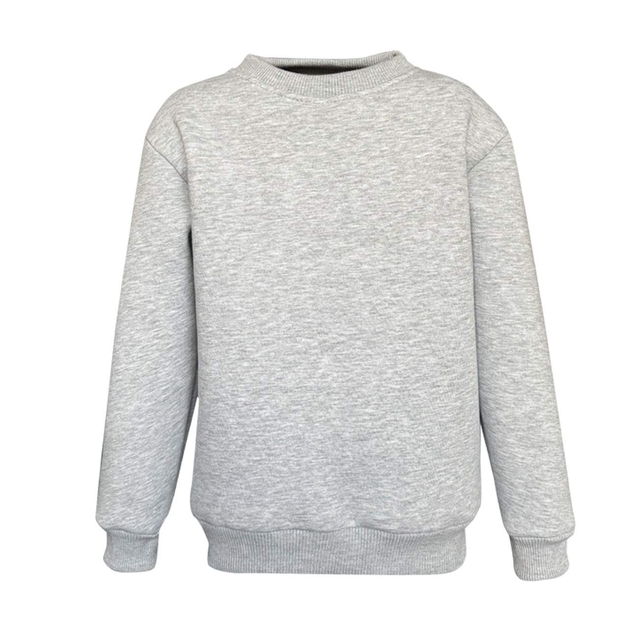 Теплий дитячий джемпер однотонний на флісі сірий меланж, 4-16 років, фото 1