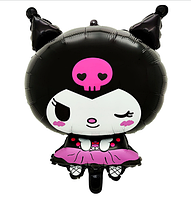 Фольгована куля фігура Куромі в рожевій сукні 47х56 см