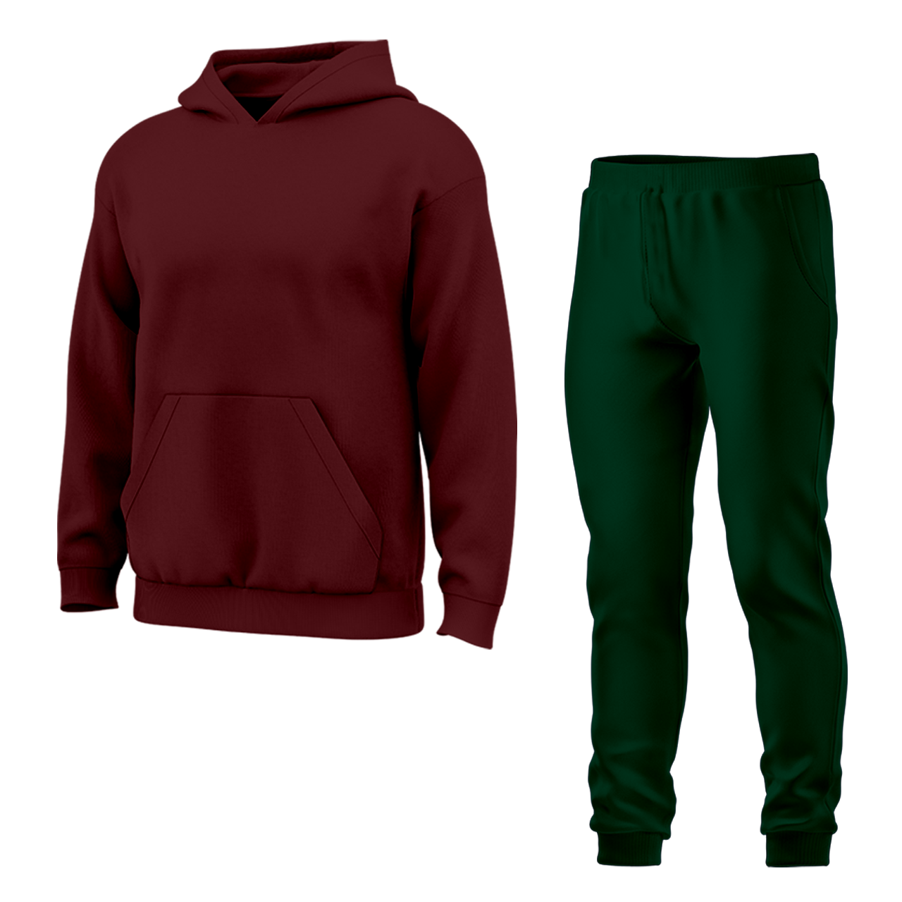 Дитячий спортивний костюм для хлопчика однотонний бордово-зелений, 3-16 років, фото 1