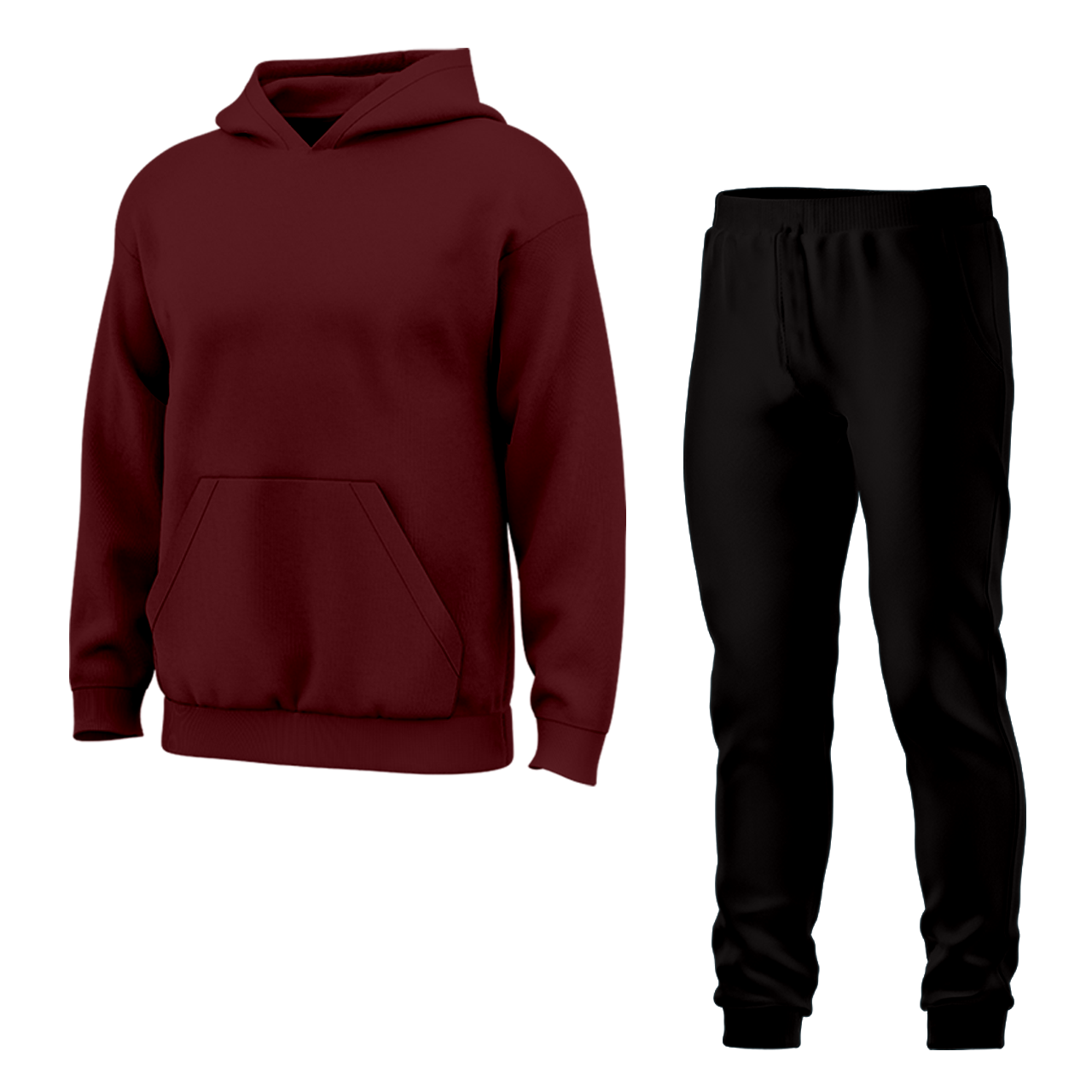 Дитячий спортивний костюм для хлопчика однотонний бордово-чорний, 3-16 років, фото 1