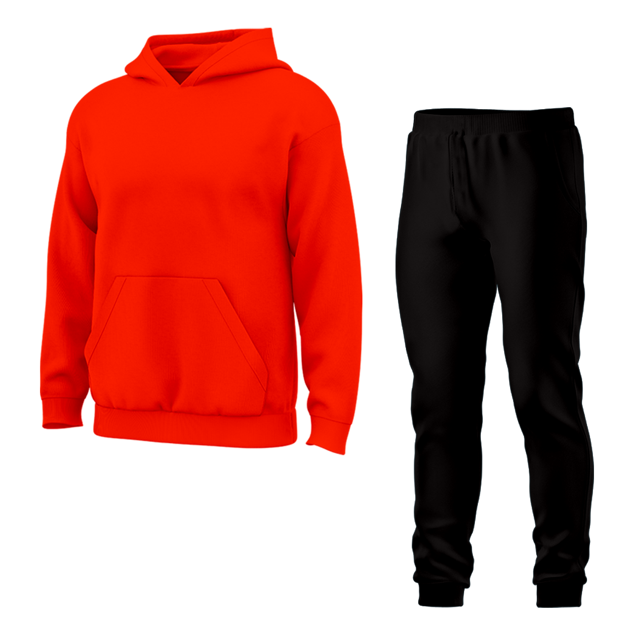 Дитячий спортивний костюм для хлопчика однотонний помаранчево-чорний, 3-16 років, фото 1