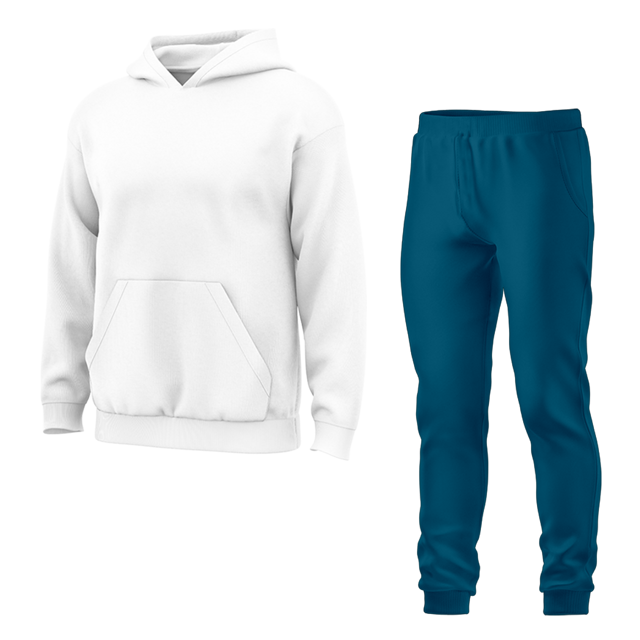 Дитячий спортивний костюм для хлопчика однотонний біло-джинсовий, 3-16 років, фото 1