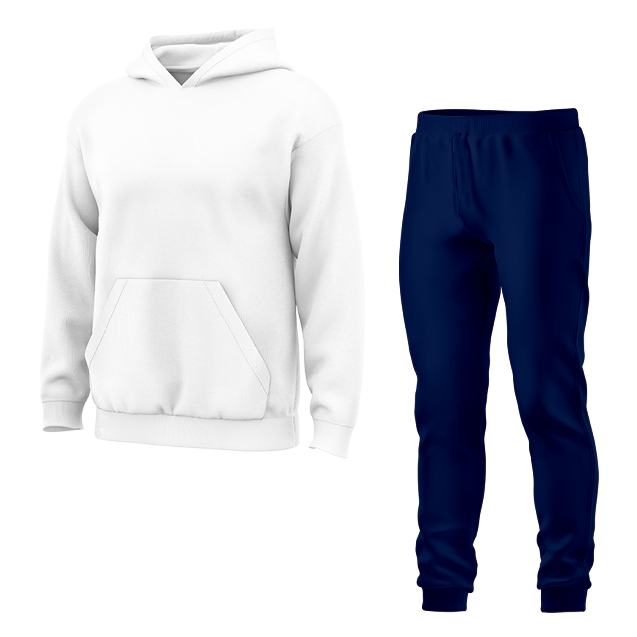 Дитячий спортивний костюм для хлопчика однотонний біло-темно синій, 3-16 років, фото 1