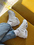 Білі шкіряні жіночі кросівки   Nike Air Max 95 Triple White Демісезонні кросівки Найк Аір Макс 95, фото 8