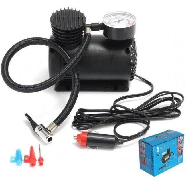 Автомобільний насос Air Compressor DC-12V 300 PSI з манометром компресор, фото 1