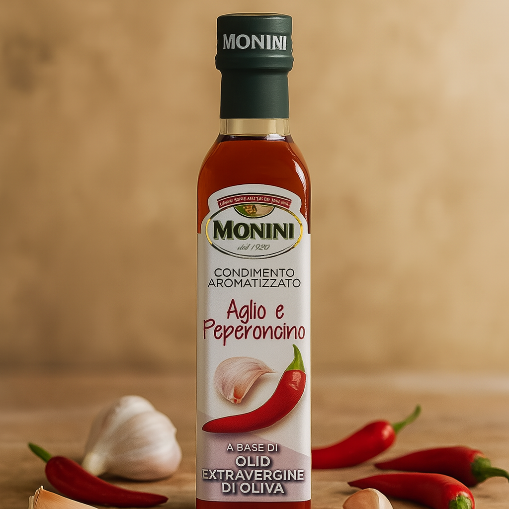 Оливкова олія Monini з часником та перцем 250 мл Італія, фото 1