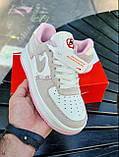 Рожеві жіночі шкіряні кросівки Nike Air Force 1 Low ʼValentine’s Day Демісезонні кросівки Найк Аір Форс 1, фото 7