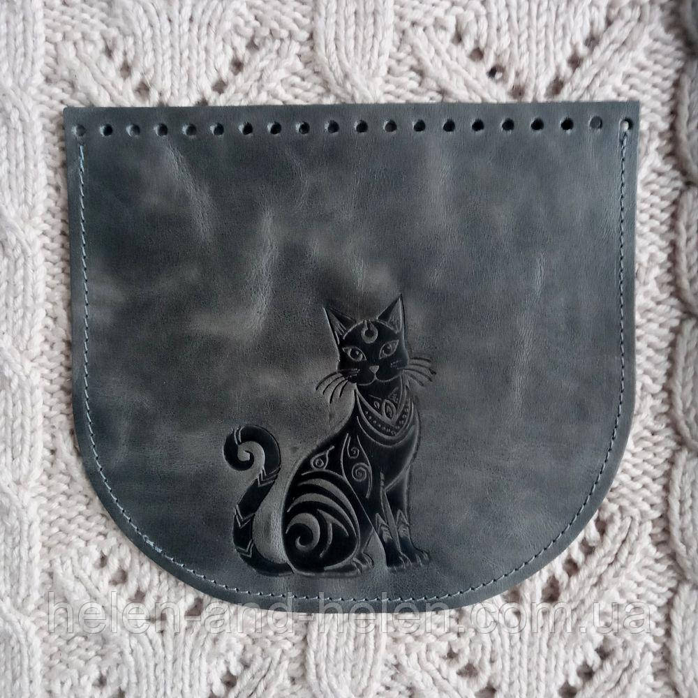 Клапан для сумки "Кiшка". Колір "Сірий"., фото 1