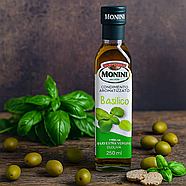 Олія оливкова Monini з базиліком Extra Virgin 250мл, фото 2