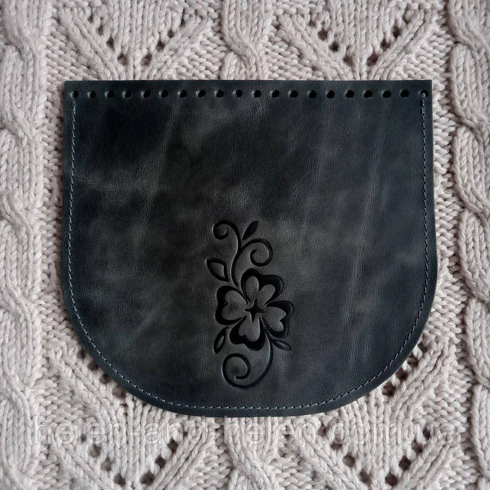Клапан для сумки "Конюшина". Колір "Сірий"., фото 1