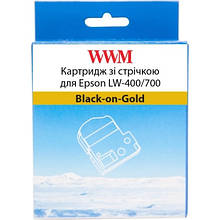 Стрічка для принтера етикеток WWM для Epson LW-400/700 6mm х 8m Black-on-Gold (WWM-SM6Z)