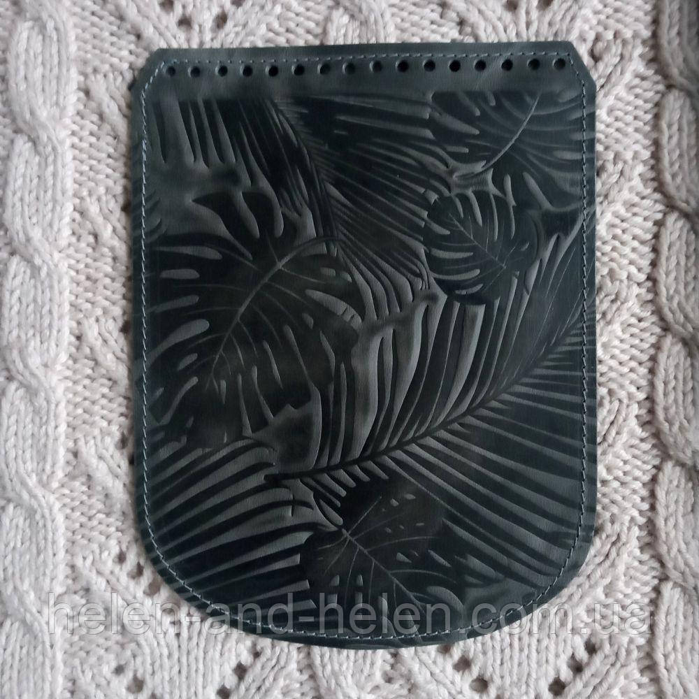 Клапан для рюкзака "Листя". Колір "Сірий"., фото 1