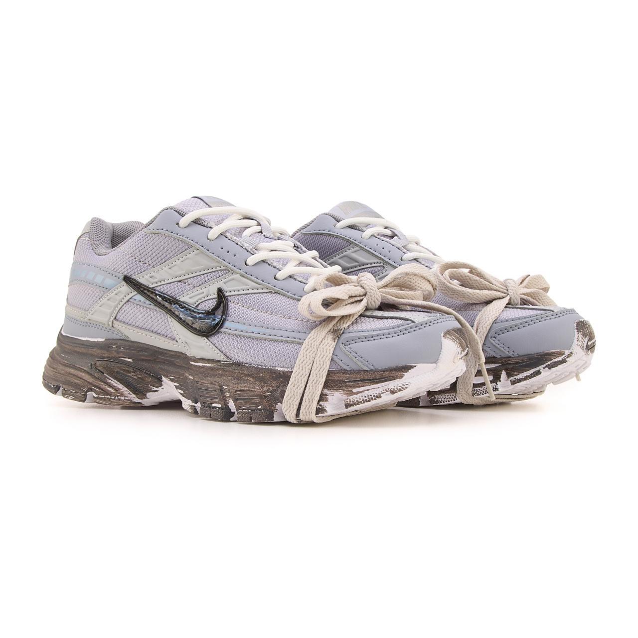 Сірі шкіряні жіночі кросівки Nike Initiator Grey Custom Демісезонні кросівки Найк, фото 1