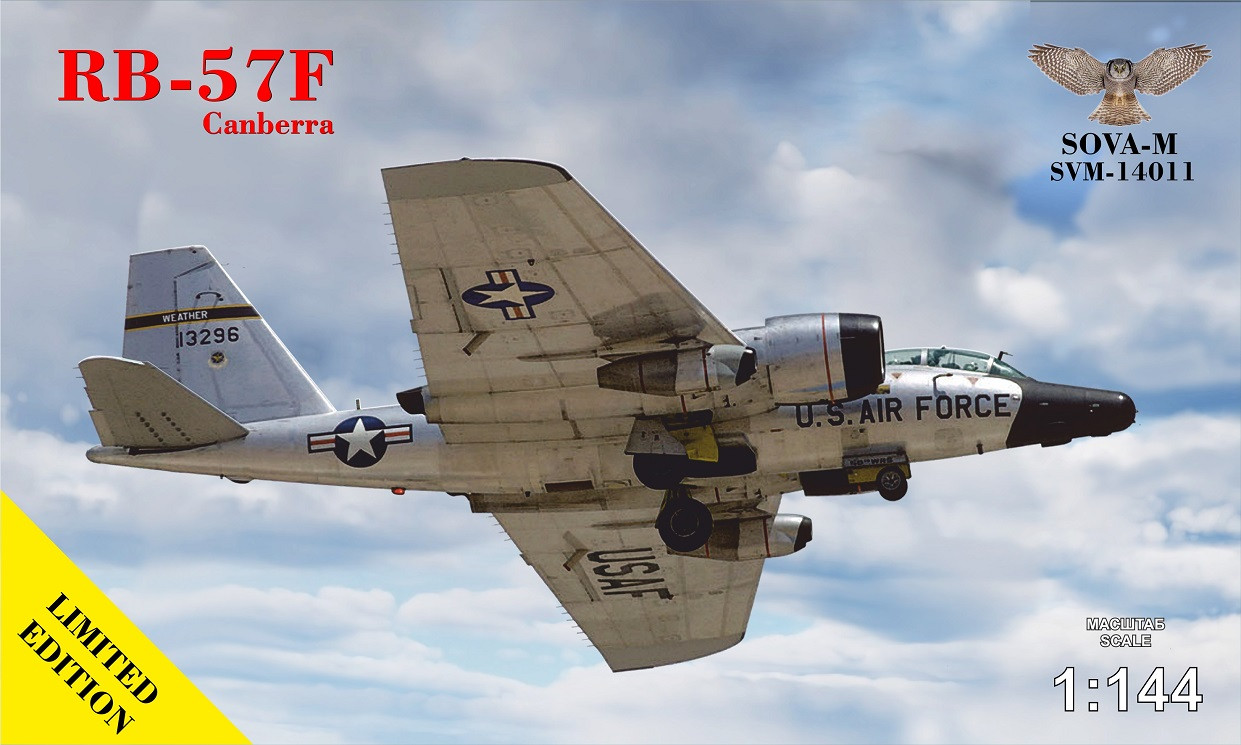 Пластикова модель 1/144 SOVA-M 14011 американський літак розвідник Martin RB-57F Canberra