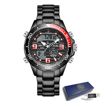 Чоловічий годинник Lige Foxbox водонепроникний, металевий ремінець, наручний годинник з нержавіючої сталі