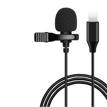 Петличний мікрофон Lightning для iPhone запису подкастів інтерв'ю з чистим звуком 145 см кабель