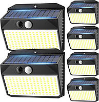 SIGRILL - Сонячний ліхтар з датчиком руху, IP65, 3 режими роботи, 150 світлодіодів. Комплект - 6 штук