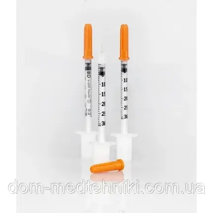 Шприци інсулінові Мікро-Файн Плюс Демі / Micro-fine Plus Demi U-100/0,3 мл із голкою 31G (0.25мм*6мм), 50 шт., фото 4
