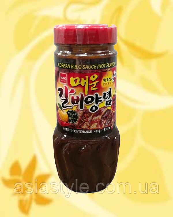 Соус-маринад гострій для свинини, Spicy marinade sauce for pork, Wang Korea, 480 г, Корея, Ч, фото 1