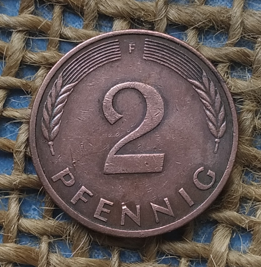 2 пфенiга 1982 року. (F) Нiмеччина - ФРН, фото 1