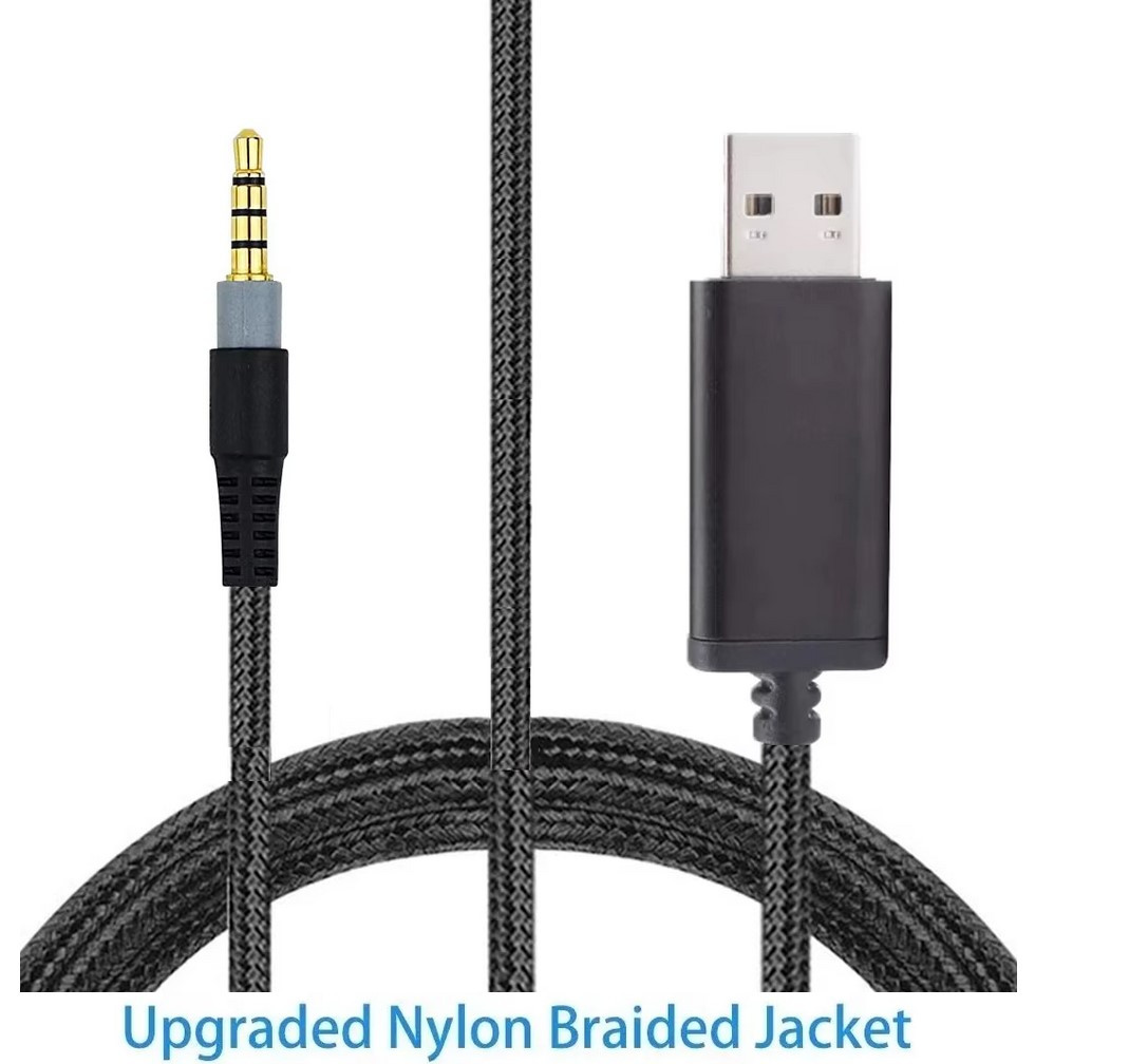 Кабель USB з об'ємним звуком HyperX Cloud Alpha Cloud III Core Stinger 2 Flight Razer Kraken V4 V3 Pro X Lite, фото 1