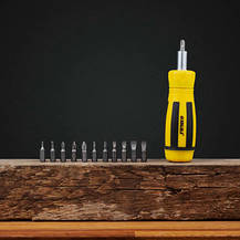 Викрутка бітами 12 шт CrV тріскаточна (блістер) з, фото 5